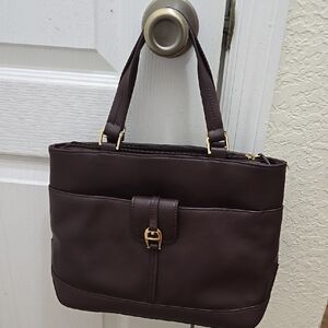 Elegant Brown Leather Tote Bag